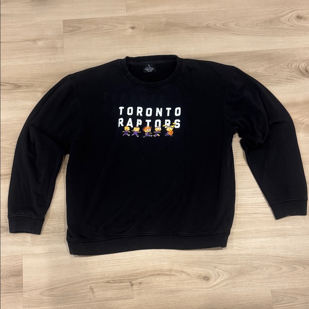 Peace Collective Toronto Raptors/Rugrats print Black XXL crewneck Sweater